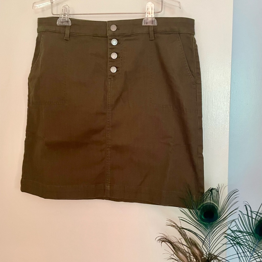 NWT, Denim Skirt, olive, 14P